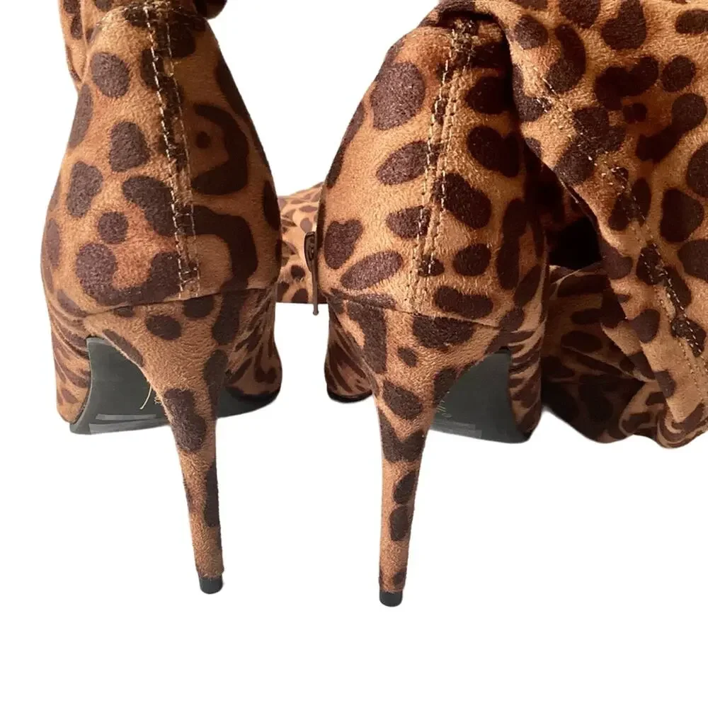 NWOT Anne Michelle Thigh High Peep Toe Stilettos